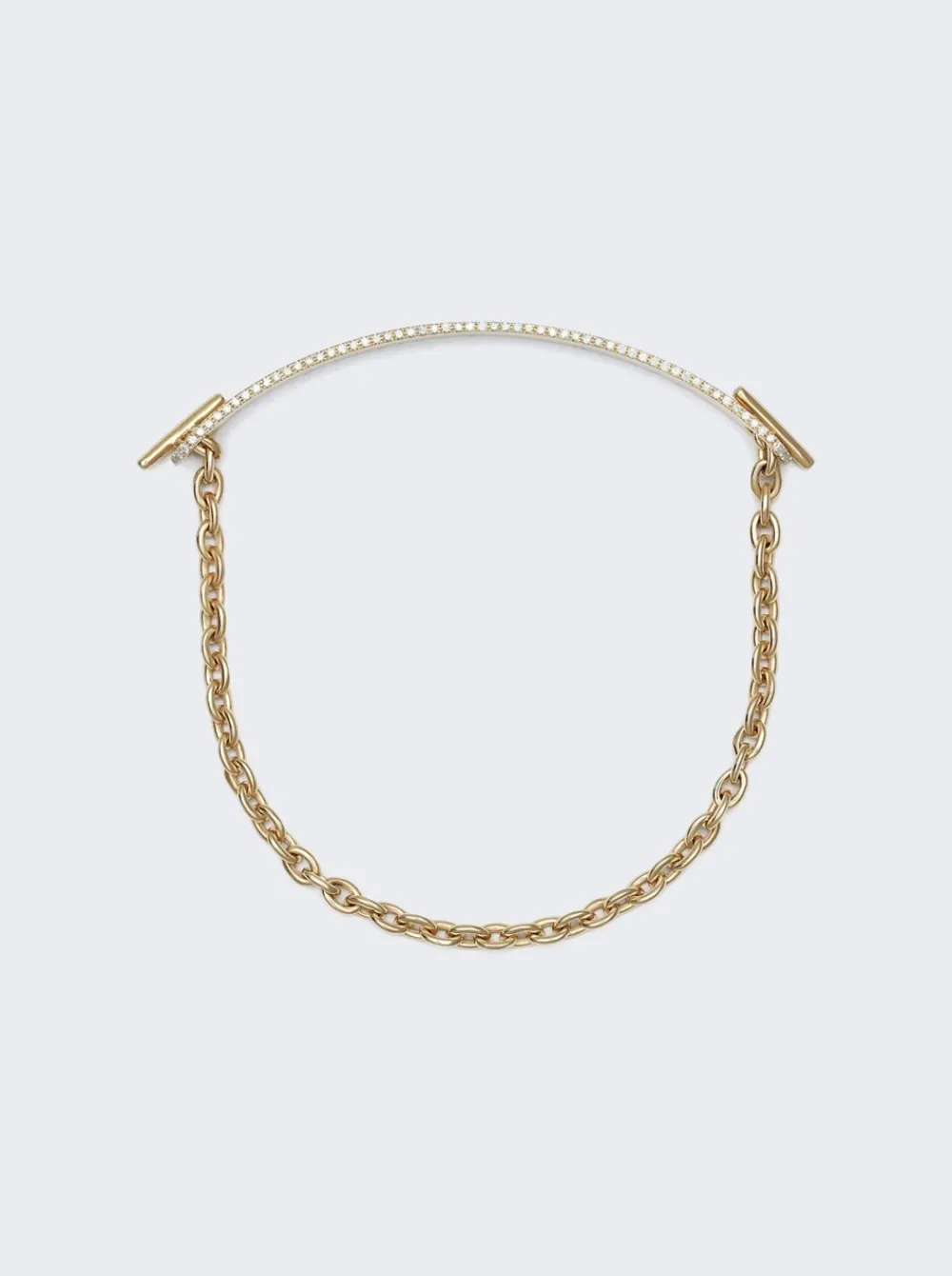 Maor White Diamond Id Bar Bracelet 18K Yellow Gold