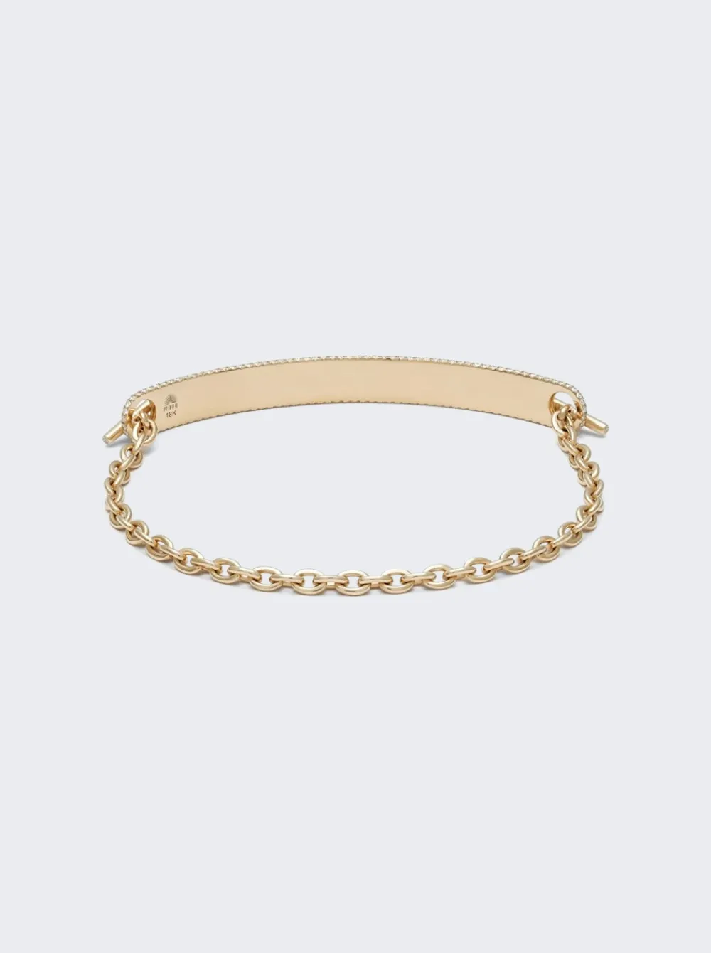 Maor White Diamond Id Bar Bracelet 18K Yellow Gold