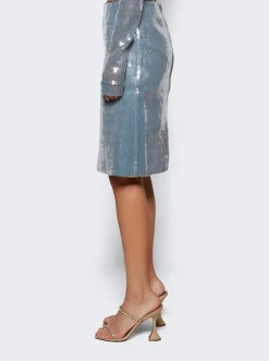 16Arlington Wile Midi Skirt Dolphin Blue