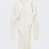 Loewe Wool Blend Draped Long Coat Soft White