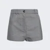 FERRAGAMO Wool Double Natte Crepe Hot Shorts Grey