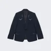 Gucci Wool Twill Jacket With Crystal Embroidery Ink