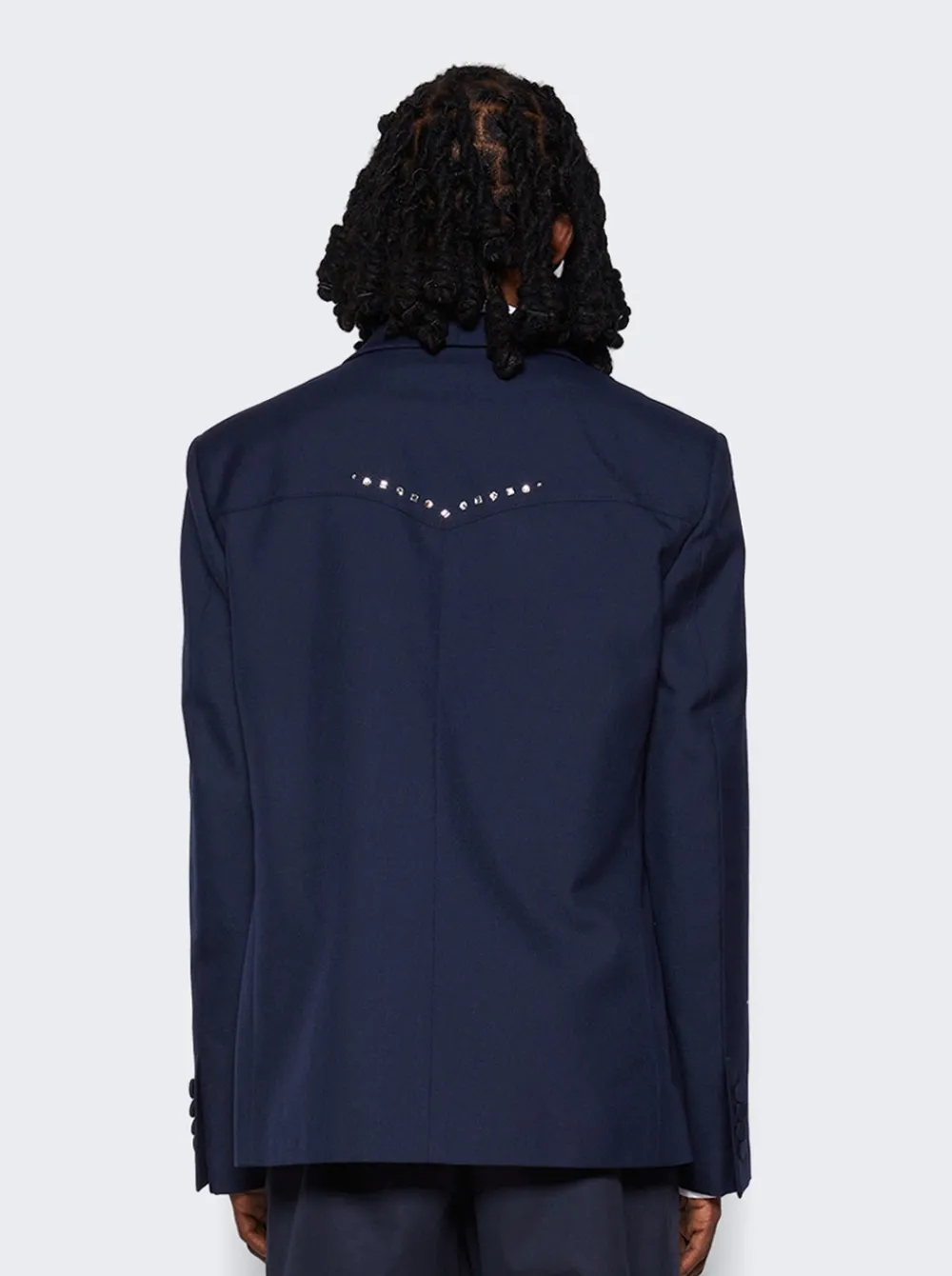Gucci Wool Twill Jacket With Crystal Embroidery Ink