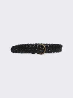 Saint Laurent Woven Belt Black