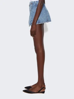 Re/Done Wrap Mini Skirt Acid Blue