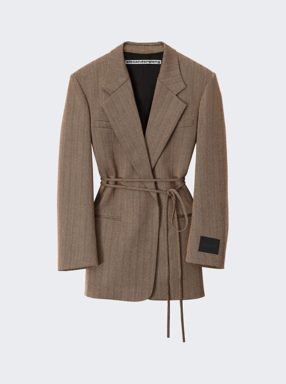 Alexander Wang Wrap Tie Blazer Black And Brown
