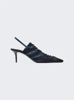 Jimmy Choo X Jean Paul Gaultier Corset Slingback Pump Navy Denim