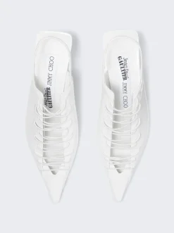 Jimmy Choo X Jean Paul Gaultier Corset Slingback Pump Optical White