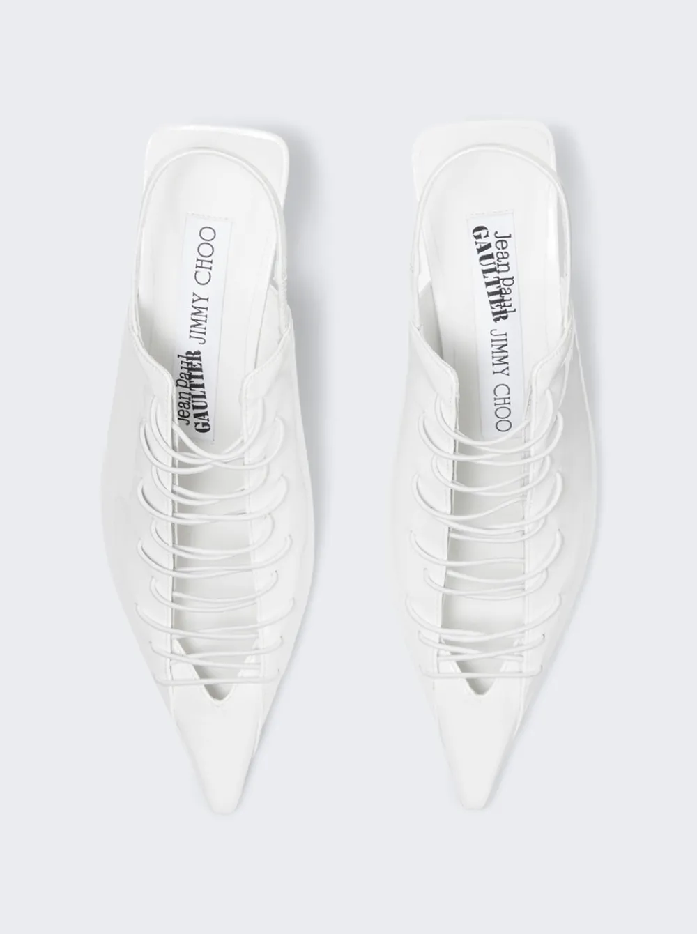 Jimmy Choo X Jean Paul Gaultier Corset Slingback Pump Optical White