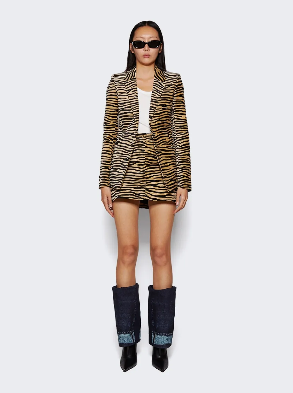 Jimmy Choo X Jean Paul Gaultier Cuff Boots Denim And Black