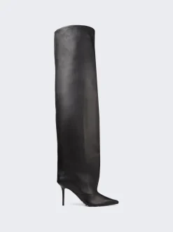 Jimmy Choo X Jean Paul Gaultier Cuff Boots Denim And Black