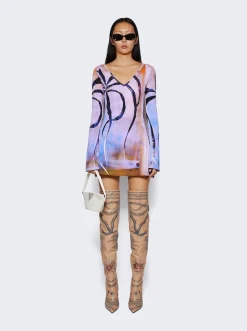 Jimmy Choo X Jean Paul Gaultier Over The Knee Boot Tattoo Print