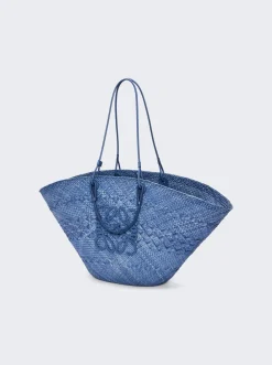 Loewe X Paula'S Ibiza Anagram Large Basket Bag Denim Blue