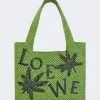 Loewe X Paula'S Ibiza Medium Leaf Logo Tote Bag Green