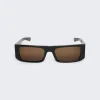 FLATLIST X Sp5Der Slug Sunglasses Solid Black With Brown Lens