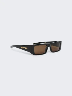 FLATLIST X Sp5Der Slug Sunglasses Solid Black With Brown Lens